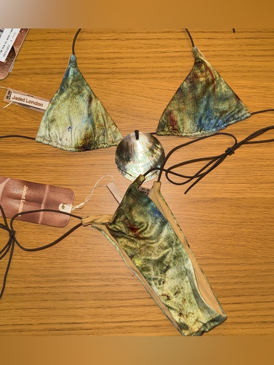 Jaded London Other - Jaded London Green Mini Bikini with Shell Accent